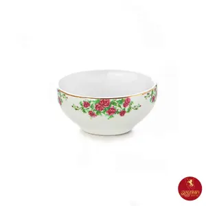 پیاله ماست خوری چینی زرین ایتالیا اف سایز 10 طرح بیدگل