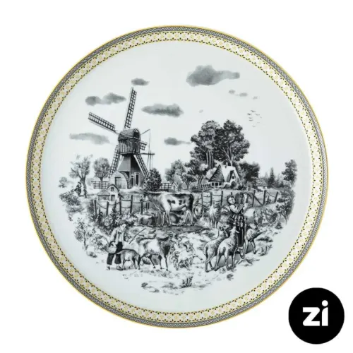 بشقاب تخت چینی زرین Zi فرم اس ویلیج سایز 30