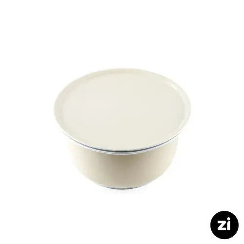 کاسه در دار چینی زرین مارک Zi  پاستل کرم سایز 17
