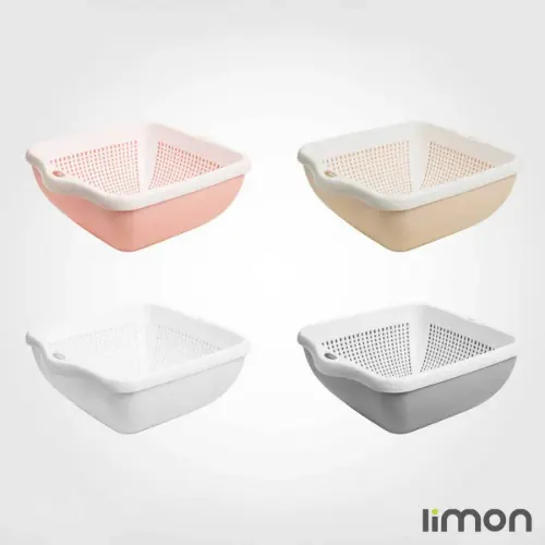ست کاسه و آبکش چهارگوش 3 لیمون 0576