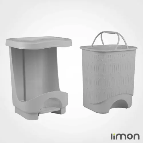 سطل پدالی چهارگوش طرح بامبو لیمون سایز کوچک 1582