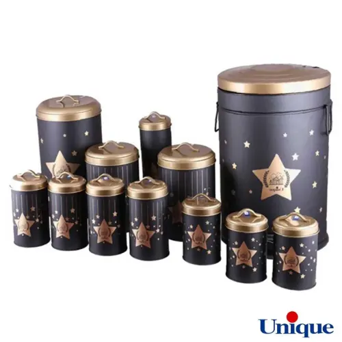 سرویس 12 پارچه فانتزی ستاره کلانتر درب طلایی یونیک UN-8031