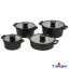 سرویس قابلمه 8 پارچه گرانیتی یونیک مدل دیاموند مشکی UN-8502 درب سیلیکونی