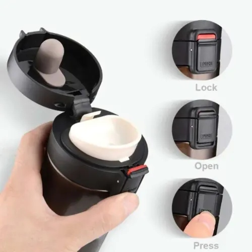 تراول ماگ قفلی 380 میلی لیتر متالیک Vacuum Insulation Cup کد 90