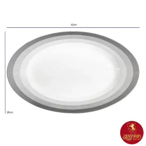 دیس چینی زرین ایتالیا اف طرح سیلورلاینر سایز 42