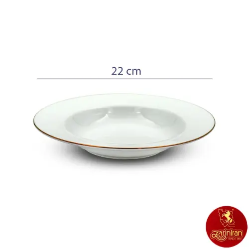 بشقاب خورش خوری زرین رزگلد ایتالیا اف چینی زرین سایز 22