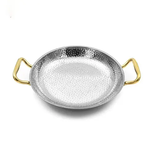 ماهیتابه استیل دسته طلایی داخل چکشی سایز 26 POT-26
