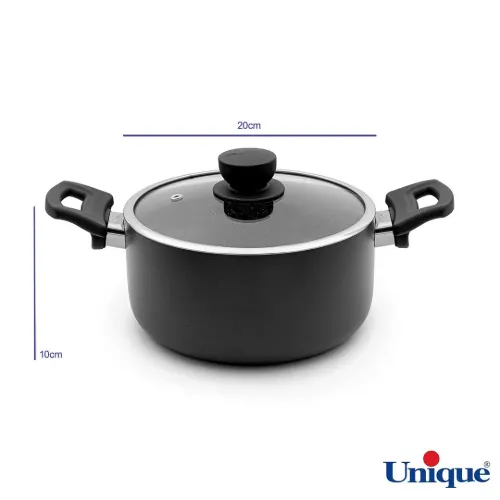 ابعاد قابلمه یونیک UN-8105 کف گرانیت مشکی