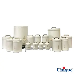سرویس آشپزخانه 16 پارچه یونیک نباتی (کرم) درب فلزی UN-8077