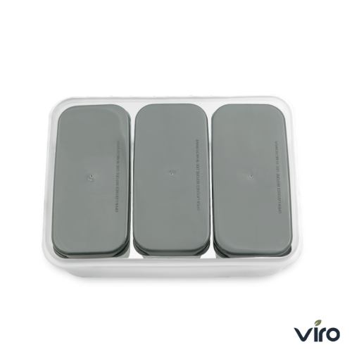 رنگبندی ظرف فریزری 3 خانه مستطیل ویرو کد 203/3