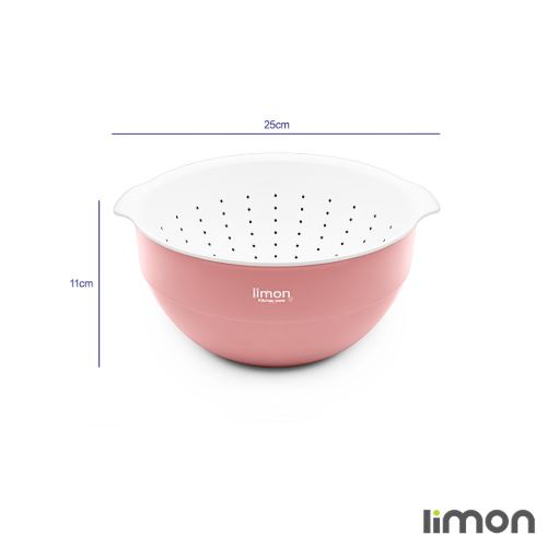 ابعاد ست کاسه و آبکش گرد لیمون سایز  1070