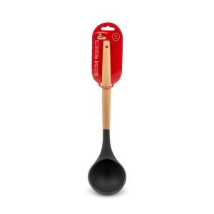 ملاقه دسته چوبی سیلیکونی کد W05