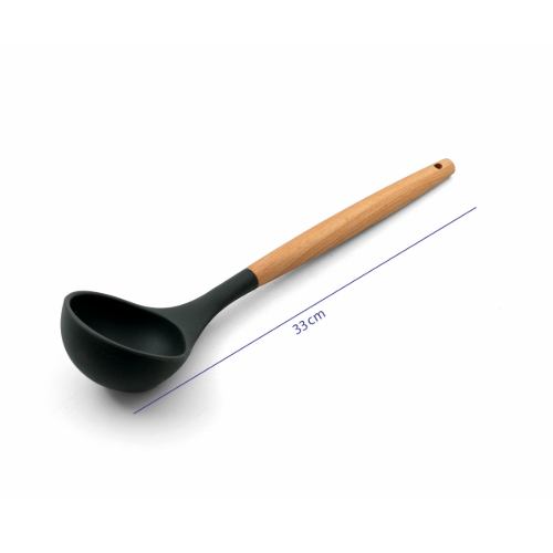 قیمت ملاقه دسته چوبی سیلیکونی کد W05