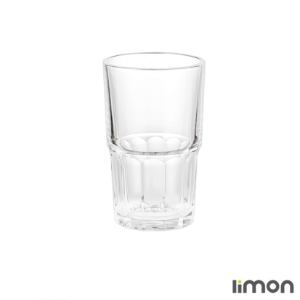 لیوان شیشه ای لیمون شیاردار 290 سی سی 6 عددی کد 2486