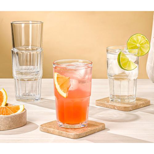 لیوان شیشه ای لیمون شیاردار 290 سی سی 6 عددی کد 2486