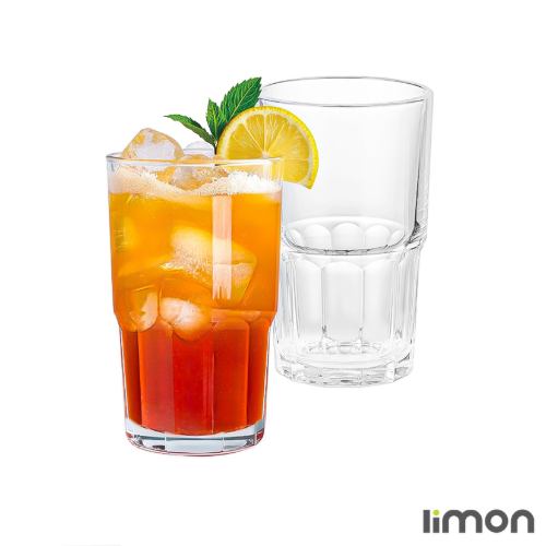 لیوان شیشه ای لیمون شیاردار 290 سی سی 6 عددی کد 2486