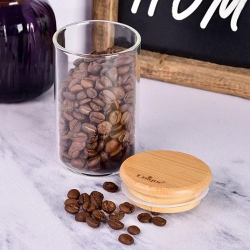 خرید بانکه شیشه ای درب چوبی یونیک UN-1751
