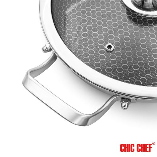قیمت تابه دو دسته چیک شف استیل کربنی مدل chi 2024t سایز 24
